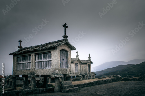 Staddle granaries “espigueiros” of Lindoso, Portugal. photo