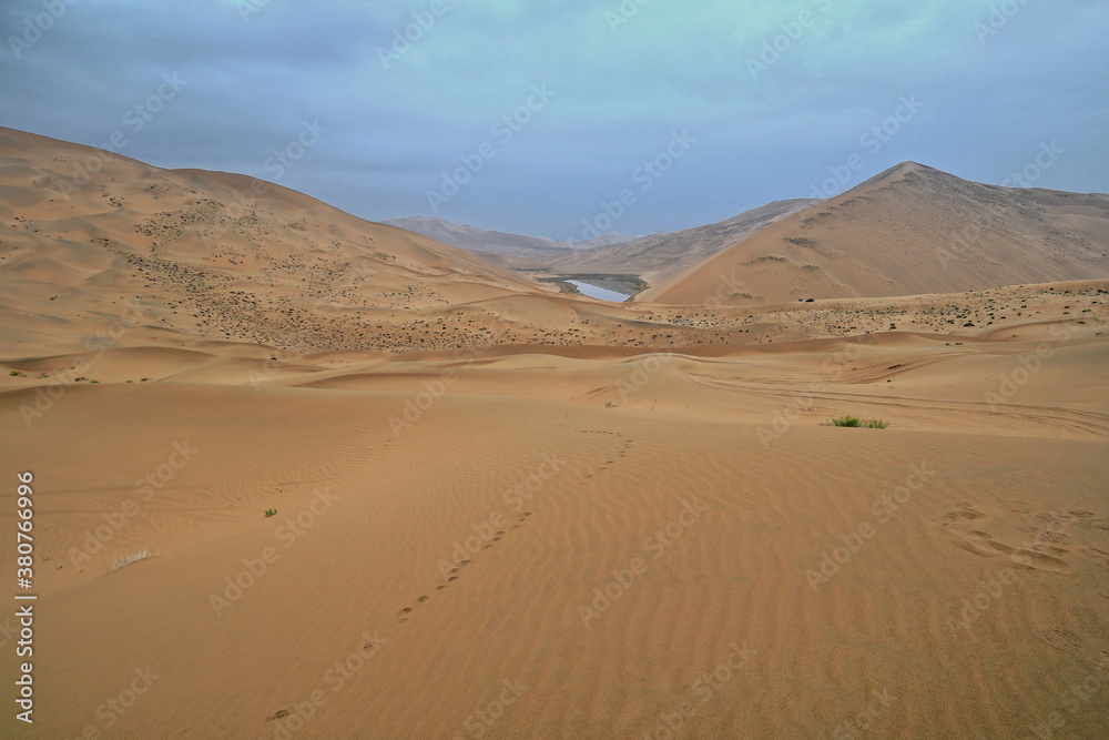 Unidentified lake among megadunes in the Badain Jaran Desert-Inner Mongolia-China-1054