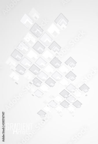 Abstract geometric background with perspective effect and white copyspace area.