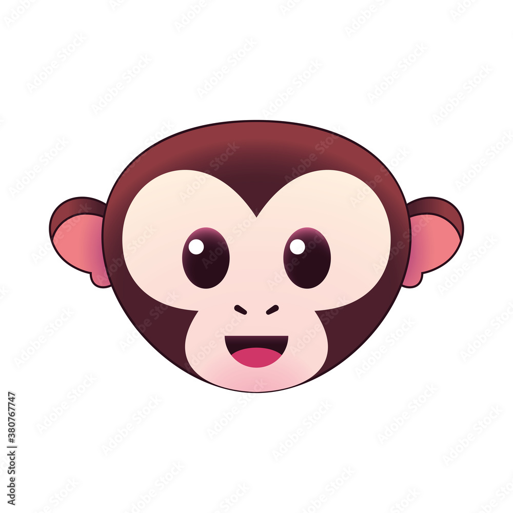 Isolated face emoji gorilla funny icon - Vector Isolated face emoji gorilla funny icon - Vector