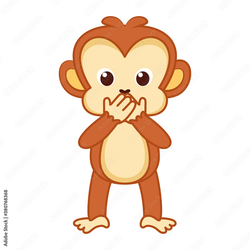 Isolated laugh emoji funny orangutan icon - Vector Isolated laugh emoji funny orangutan icon - Vector