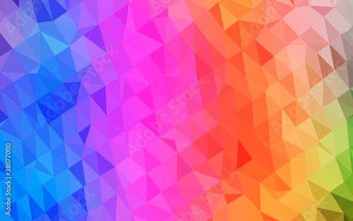 Light Multicolor, Rainbow vector low poly cover. Modern geometrical abstract illustration with gradient. Template for your brand book.