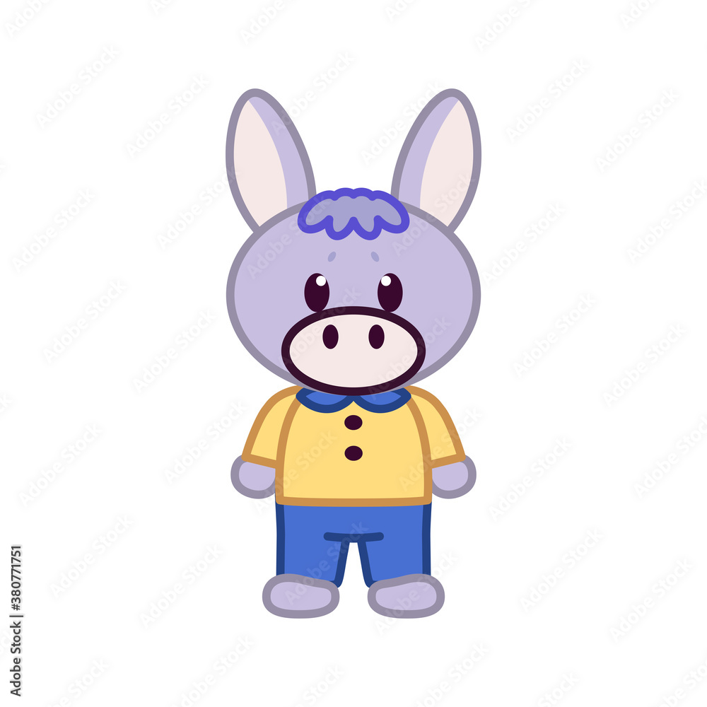 Isolated donkey animal cute wild icon- Vector Isolated donkey animal cute wild icon- Vector