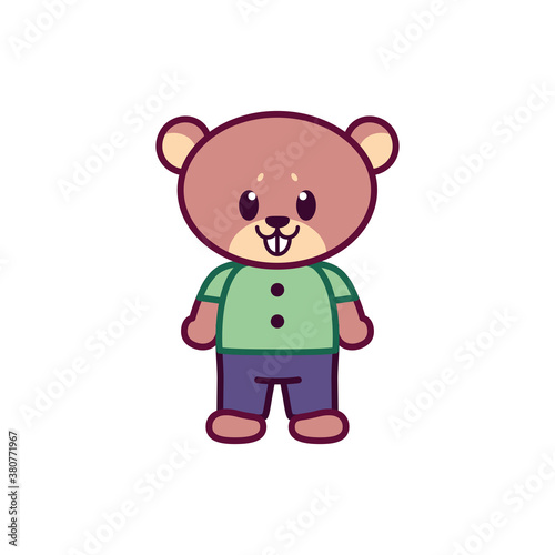 Isolated bear animal cute wild icon- Vector