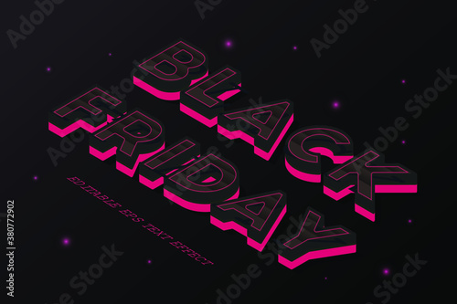 decorative black friday text Font and Alphabet vector