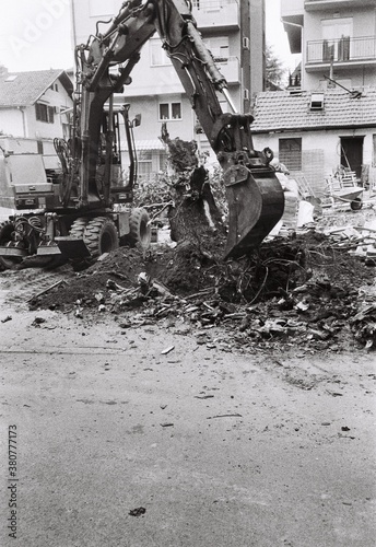removing a plant, planting a building