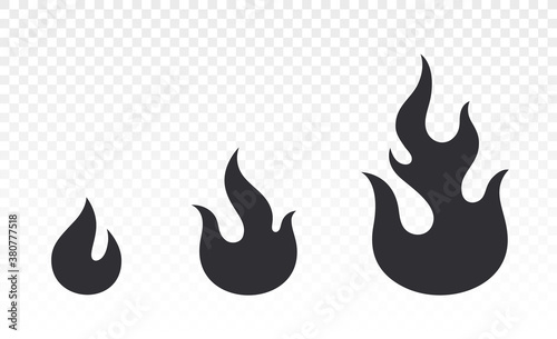 Fire - vector icon. Danger warning icon. Flame sign. Fire hazard. Alert sign. Risk sign. Fire protection. Fire hazardous. Devouring element. Logo template. Ignition icon. Flash flame. Flammable