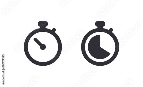 Stopwatch icon. Stopwatch. Vector timer. Measurement icon. Time clock sign. Watch icon. Vector illustration. Time answer. Sports watch. Speed measurement. Time measurement. Out on time. Time is over. photo