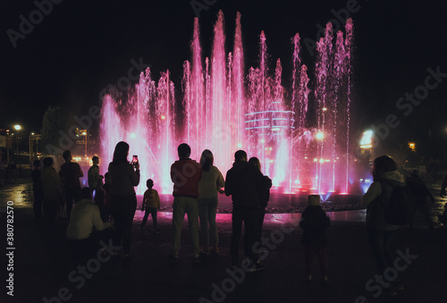 Canvas Print fountain in the night