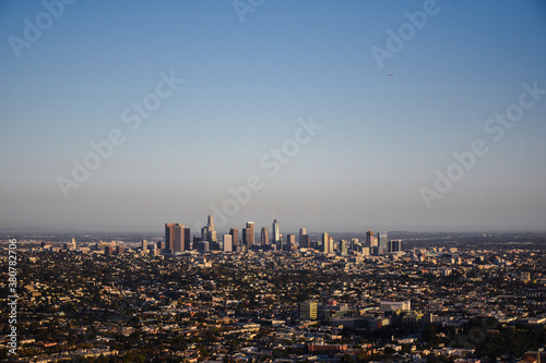 Downtown Los Angeles skyline. View from the Griffith Observatory