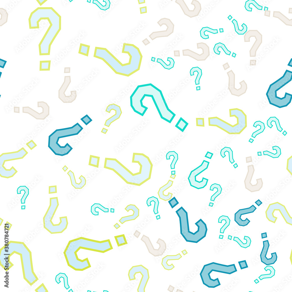 Quiz seamless pattern. Question marks, doubt, faq Quiz seamless pattern. Question marks, doubt, faq