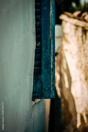 View of the facade of an old house in Greece  © ahinoam