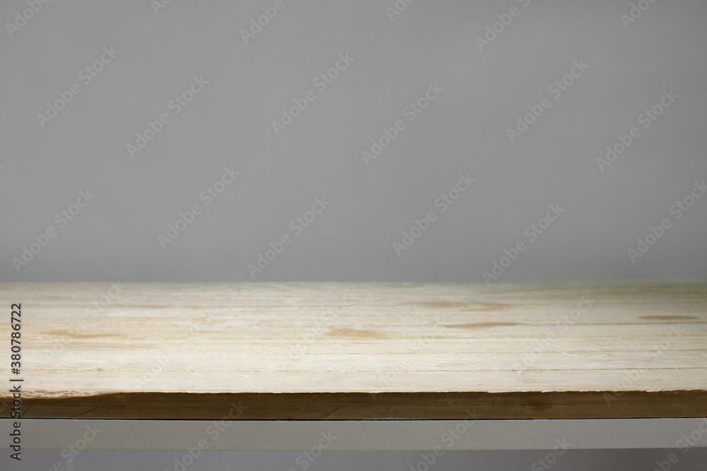 Close up of used wooden and metalic table Close up of used wooden and metalic table
