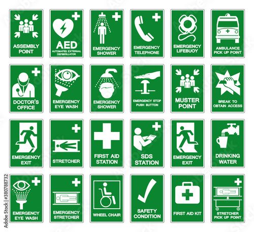 Set Of Safety Condition Collection Symbol Sign, Vector Illustration, Isolated On White Background Label .EPS 10