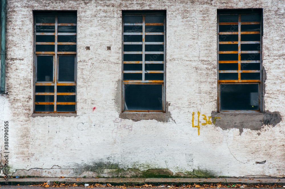 Old facade of abandoned factory Old facade of abandoned factory