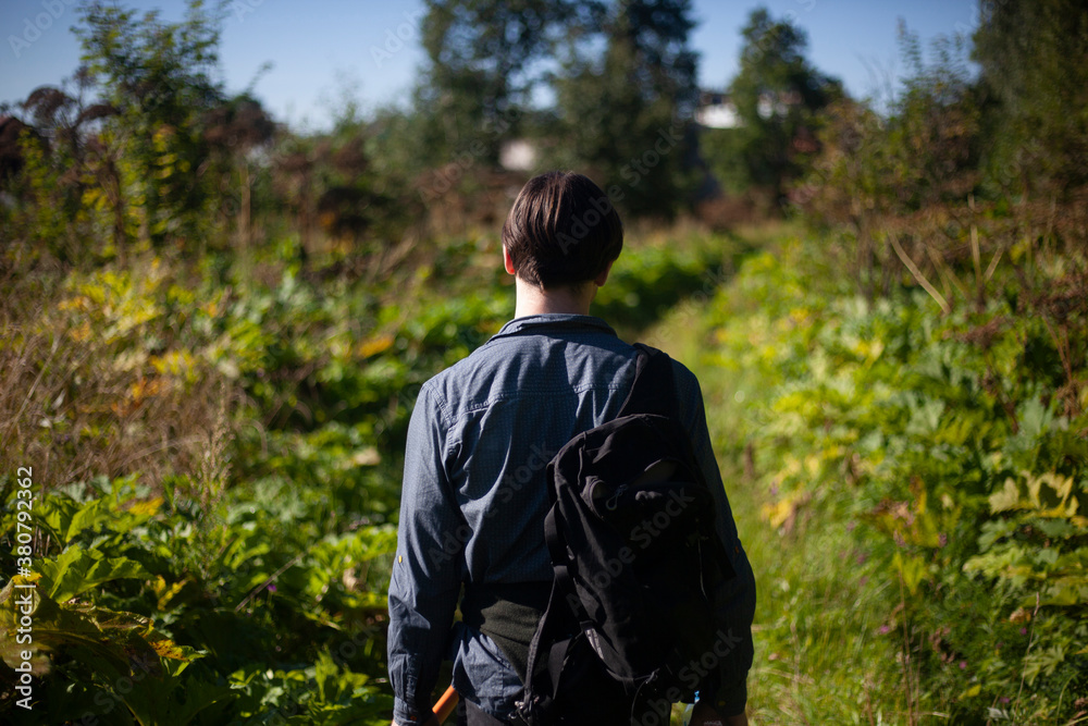 The guy travels to untouched places of nature. The guy travels to untouched places of nature.