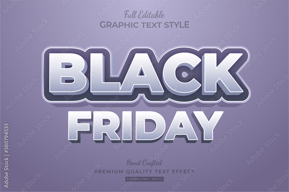 Black Friday Cartoon Editable Text Style Effect Premium