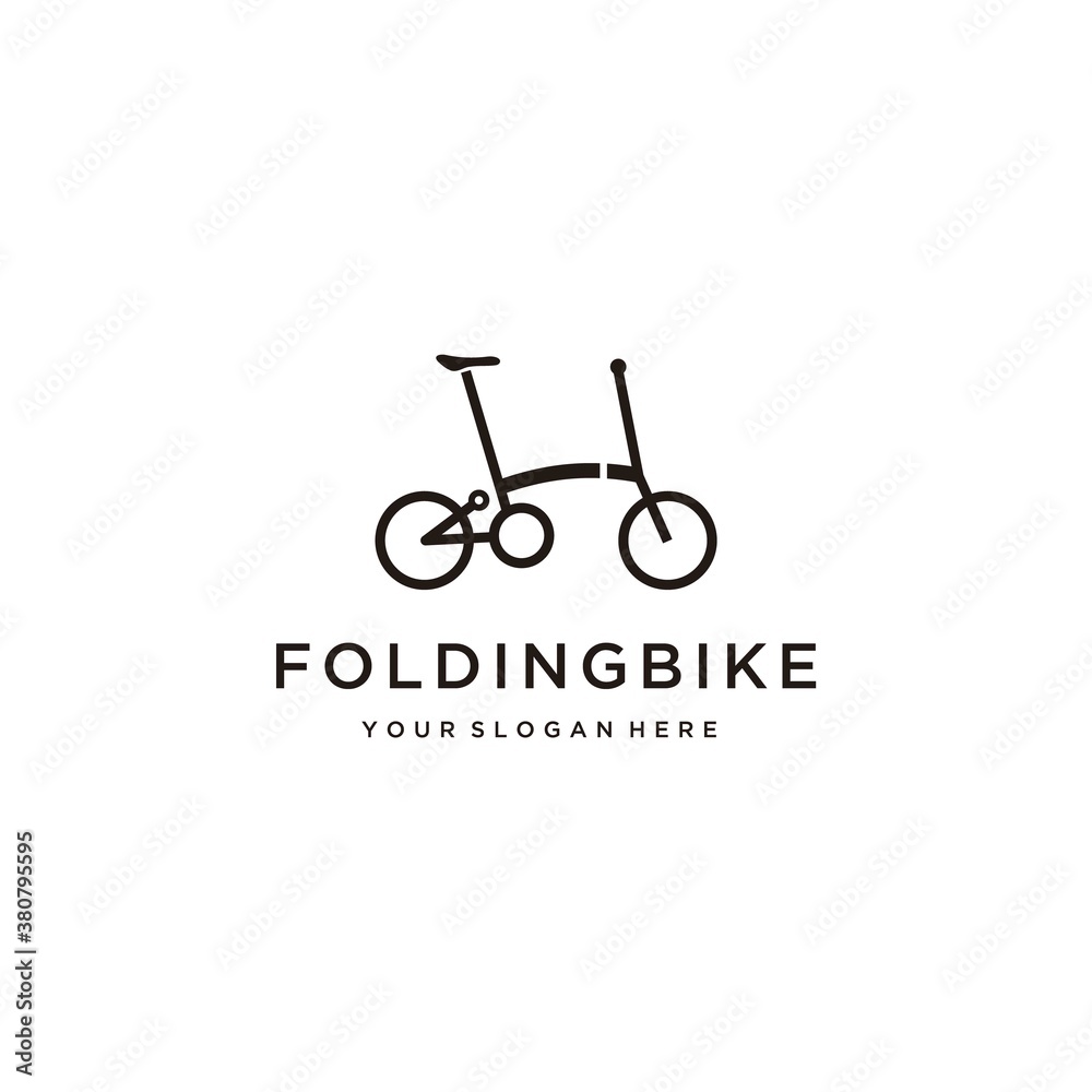 Folding bike logo design graphic vector illustration inspiration Stock