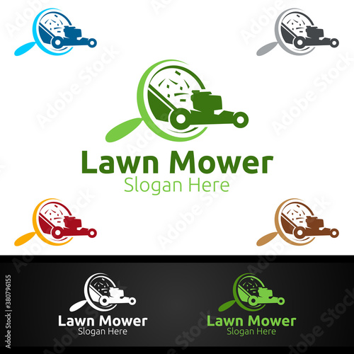Find Lawn Mower Logo for Lawn Mowing Gardener Design