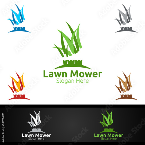 Lawn Mower Logo for Lawn Mowing Gardener Design