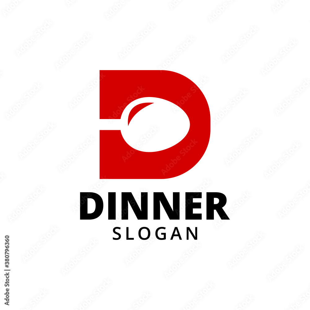 letter D with a spoon inside, good for food business logo letter D with a spoon inside, good for food business logo