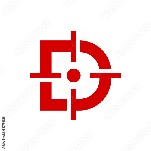 letter D forming a target shape. good for any business with a gun theme.