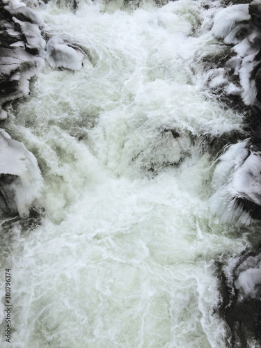 Rushing Rapids, Frost Covered Rocks photo