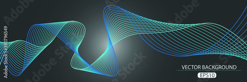 Abstract colorful wave line art. Modern background.