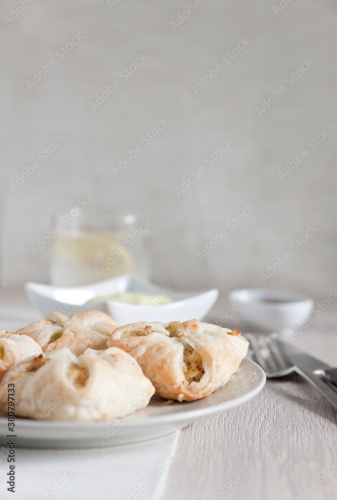 Baked dumpling with potatoes, broccoli and carrots Baked dumpling with potatoes, broccoli and carrots