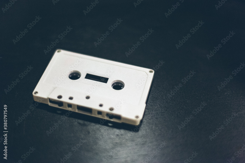 White audio cassette White audio cassette