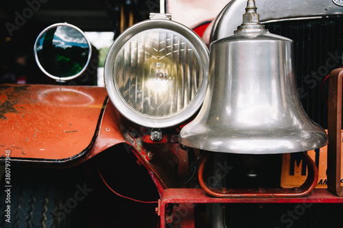 Alarm bell on an old fire truck photo