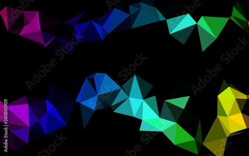 Light Multicolor, Rainbow vector polygon abstract background. A completely new color illustration in a vague style. Textured pattern for background.