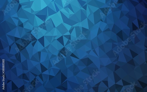 Dark BLUE vector abstract polygonal texture. A completely new color illustration in a vague style. Polygonal design for your web site.