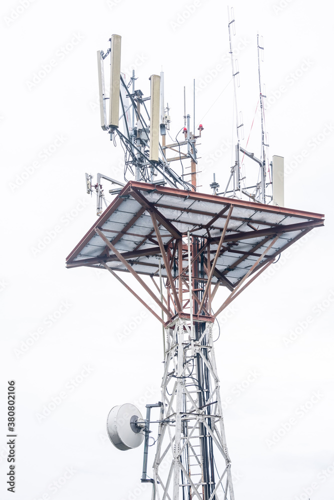 Telecommunication tower with antennas Telecommunication tower with antennas