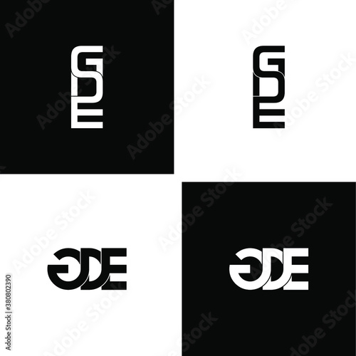 gde lettering initial monogram logo design set