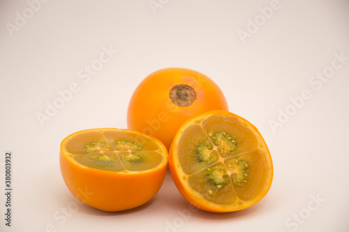 Lulo, delicious tropical fruit. Solanum quitoense.