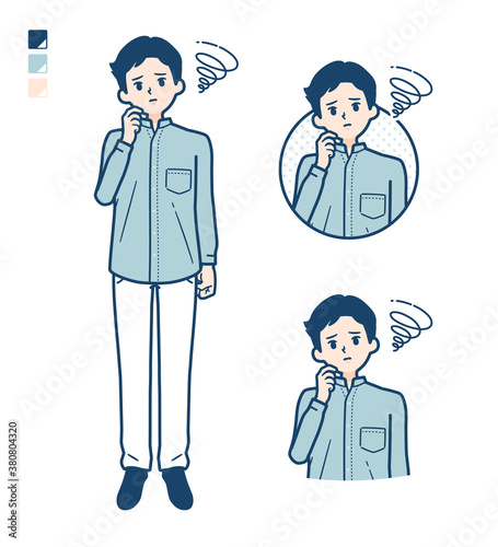 simple Stand collar shirt man_Be-troubled
