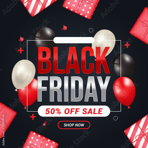 black friday sale banner template vector image