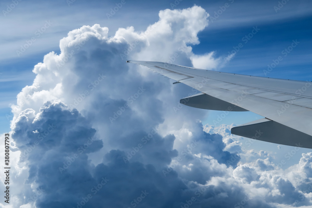 Beautiful view through airplane window Beautiful view through airplane window