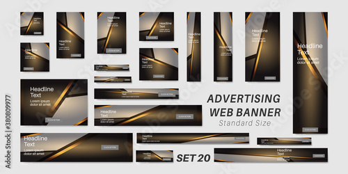 set of creative web banners in standard sizes. vector design template for your advertisement