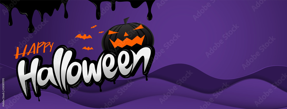 Happy Halloween banners or party invitation background.Vector illustration Happy Halloween banners or party invitation background.Vector illustration