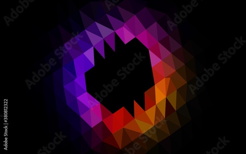 Dark Black vector polygon abstract layout. Triangular geometric sample with gradient.  New texture for your design.