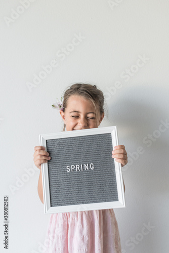 A Girl Happy That Spring Is Coming photo