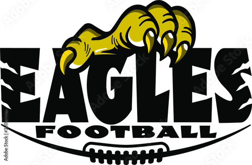 Obraz na plátně eagles football team design with claw and half ball for school, college or leagu