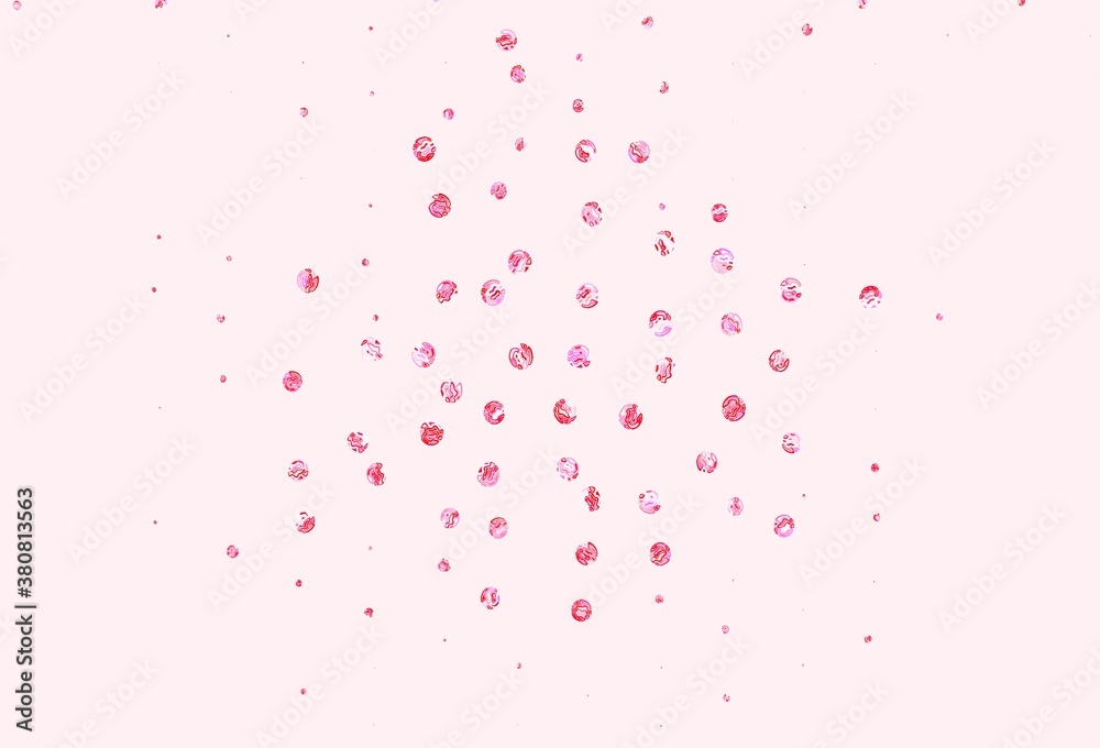 Light Pink, Red vector background with bubbles.