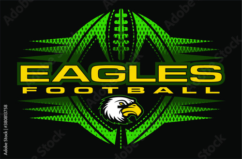 Canvas Print eagles football team design with mascot head for school, college or league