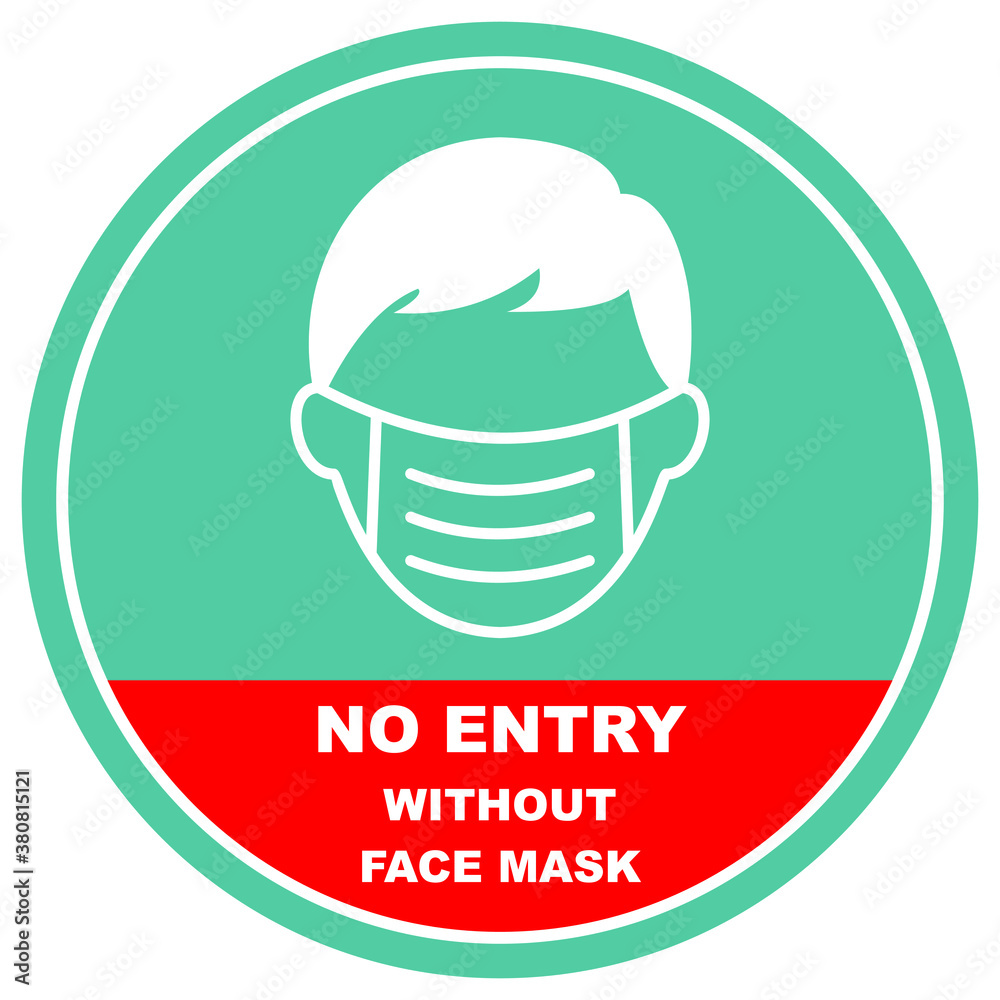 no entry without face mask, vector banner, blue and red circle background no entry without face mask, vector banner, blue and red circle background
