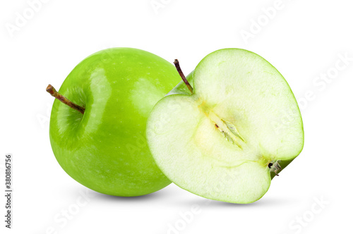 Green apple on white Background