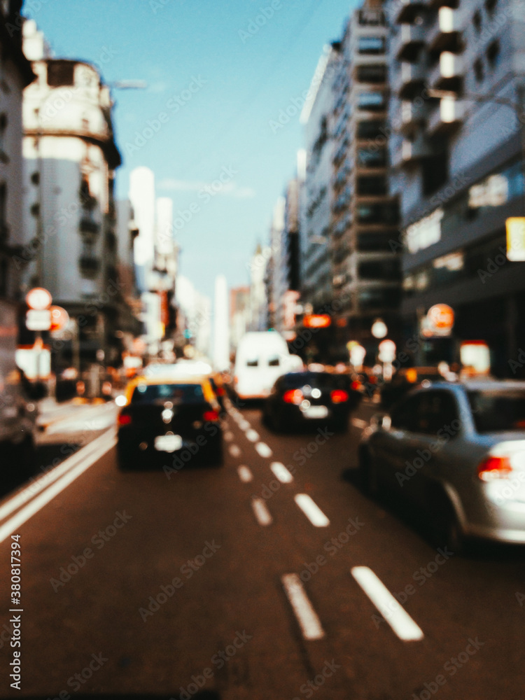 Buenos Aires Traffic Defocused Buenos Aires Traffic Defocused