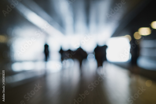 Wallpaper Mural Blurry people shapes in tunnel Torontodigital.ca